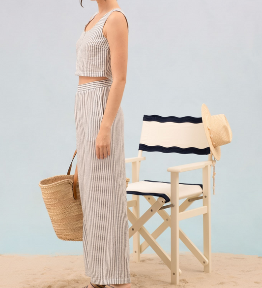 Crop stripe lounge set