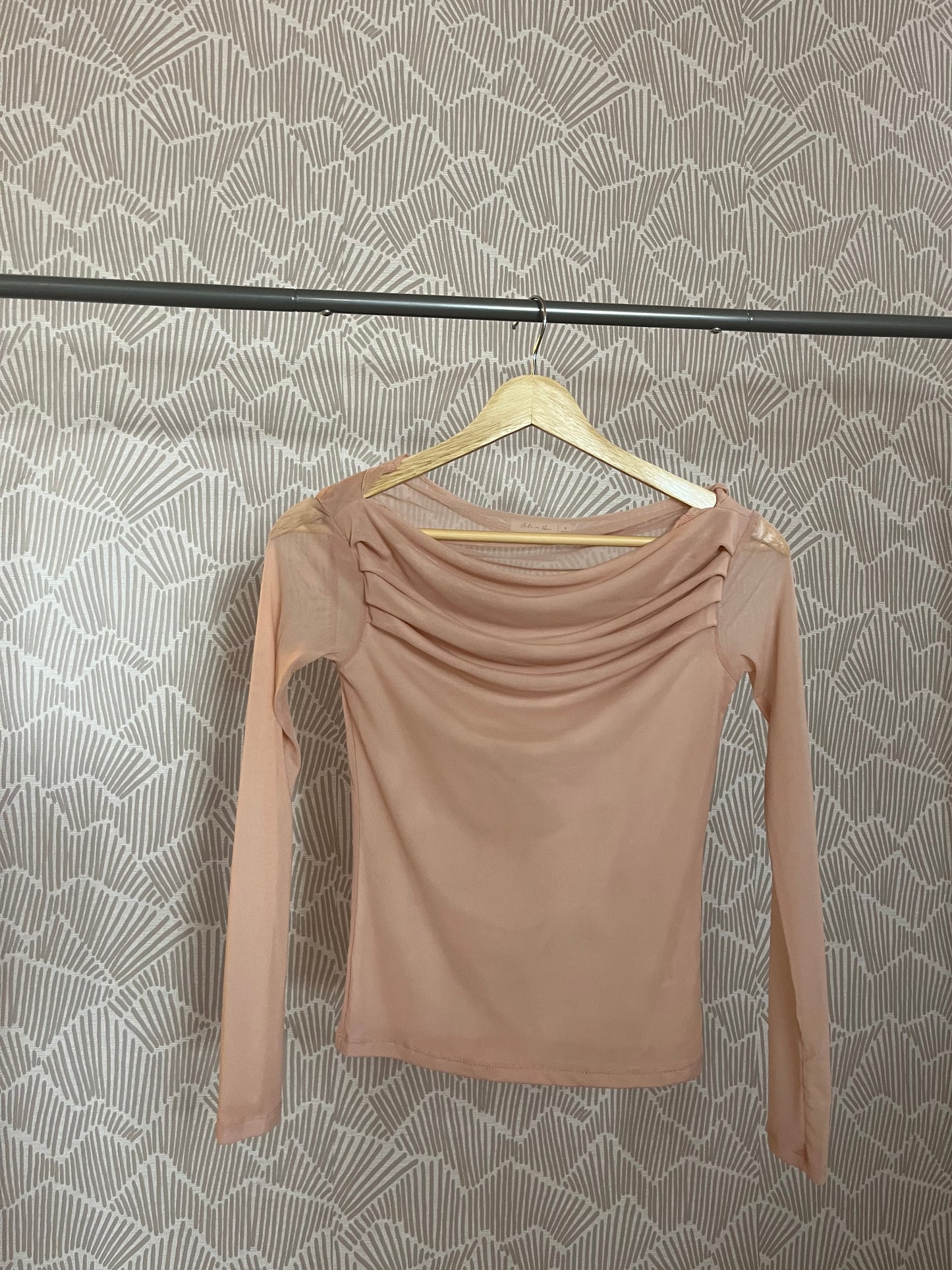 LONG SLV ASYMMETRICAL OFF SHOULDER DOUBLE LAYE