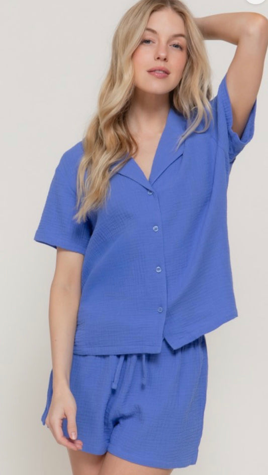 Short sleeve shirt and short set