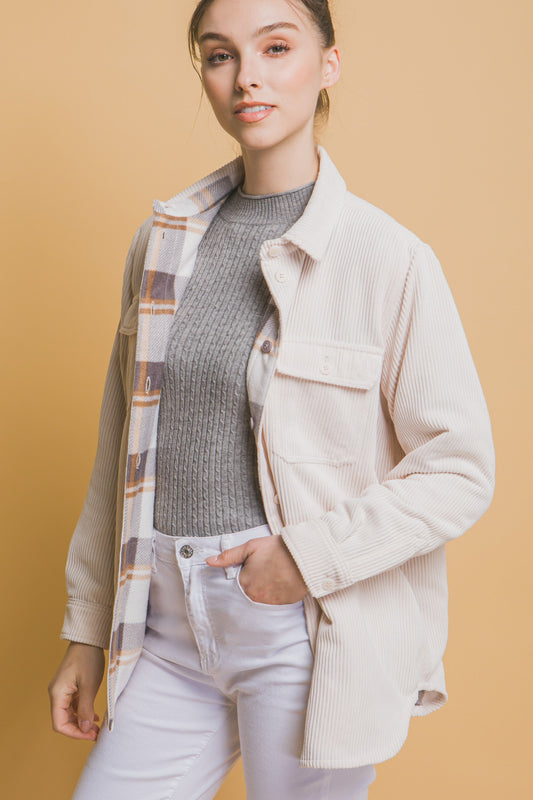 Corduroy Reversible Button Jacket