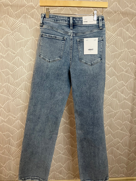 HIGH RISE ANKLE STRAIGHT JEANS
