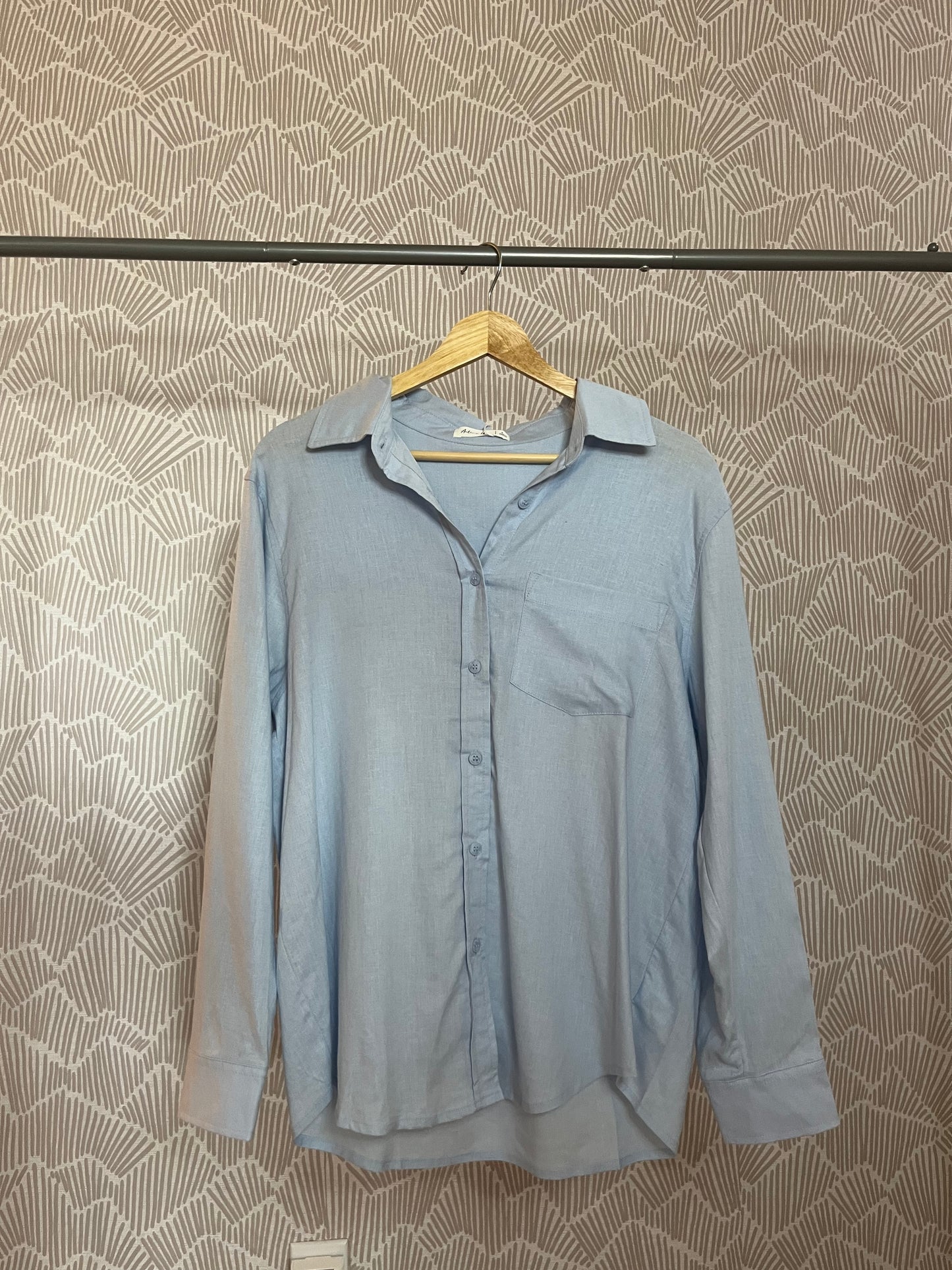 LONG SLEEVE LINEN BLEND SHIRT