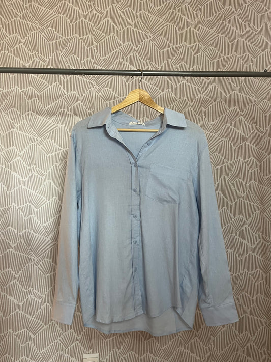 LONG SLEEVE LINEN BLEND SHIRT