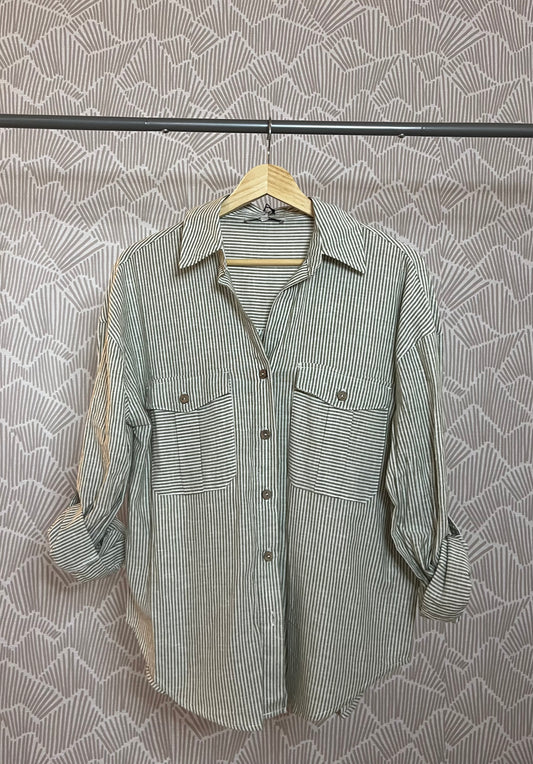 Button-Down Classic Stripe Shirt